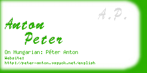 anton peter business card
